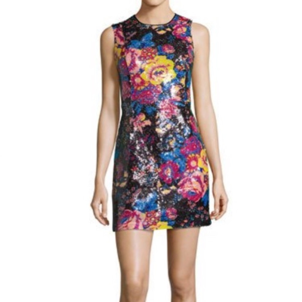 DVF Sequin Floral Mini Dress